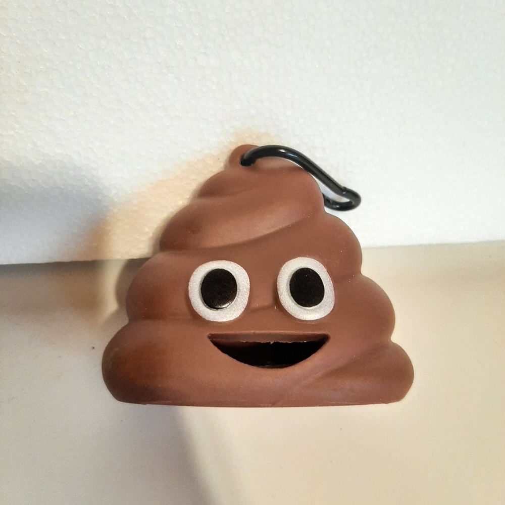 Silicone dog 💩  bag dispenser shaped like the 💩 emoji